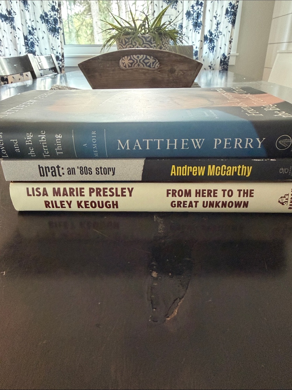 Biographies, all fantastic. Matthew Perry, Andrew McCarthy and Lisa Marie